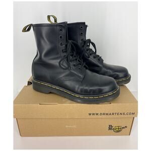 Dr. Martens 1460W Black Smooth Combat Boots Size 8